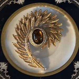 Vintage Barbara Reed Feather Brooch Pendant